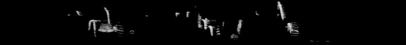 Spectrogram of a Carolina Chickadee call: time runs left to right and pitch rises upward