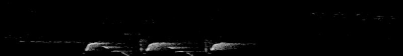 Spectrogram of a Carolina Wren song: time runs left to right and pitch rises upward