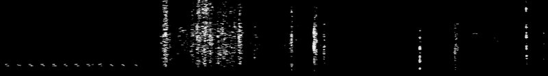 Spectrogram of a Dark-eyed Junco call: time runs left to right and pitch rises upward