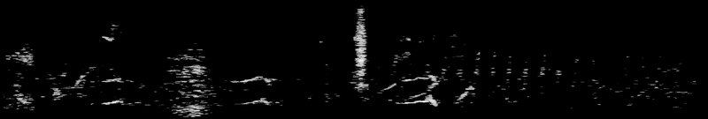 Spectrogram of a Double-crested Cormorant call: time runs left to right and pitch rises upward