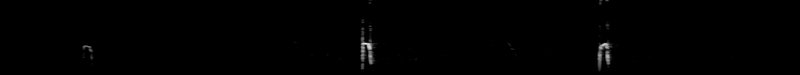 Spectrogram of a Hairy Woodpecker call: time runs left to right and pitch rises upward