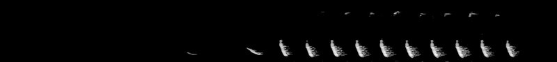Spectrogram of a Northern Cardinal song: time runs left to right and pitch rises upward
