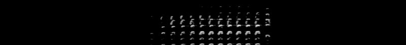 Spectrogram of a Pileated Woodpecker call: time runs left to right and pitch rises upward