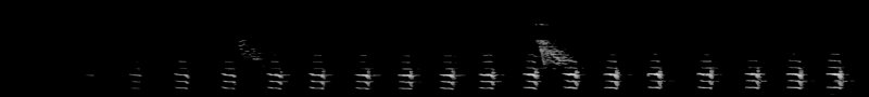 Spectrogram of a Red-breasted Nuthatch call: time runs left to right and pitch rises upward