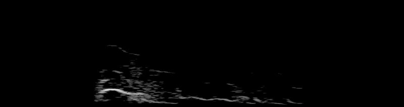 Spectrogram of a Red-tailed Hawk call: time runs left to right and pitch rises upward
