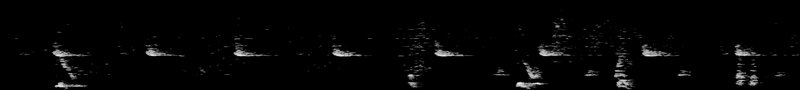 Spectrogram of a Western Bluebird song: time runs left to right and pitch rises upward